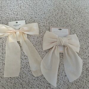 Elegant Cream Hair Bows by Halogen